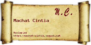 Machat Cintia névjegykártya